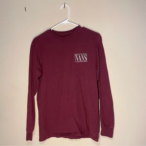 Long sleeve maroon vans t shirt